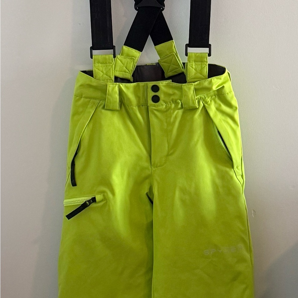 Spyder green boys ski pants